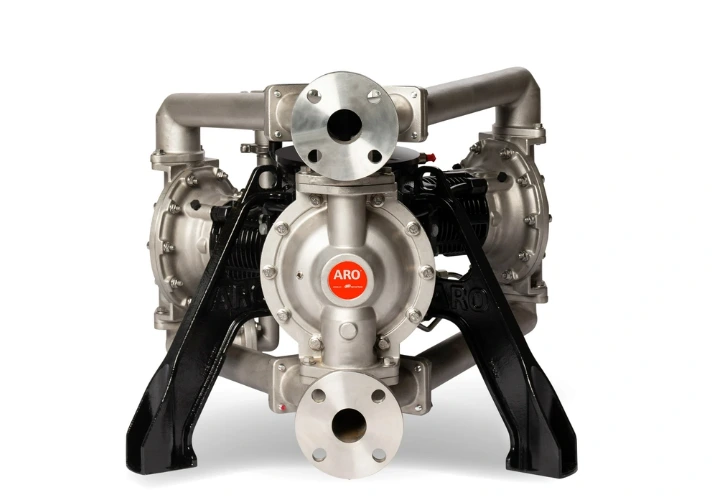 Bomba de diafragma ARO para bombas industriais, utilizada na transferência de fluidos com alta resistência e eficiência em aplicações industriais.